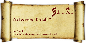 Zsivanov Kató névjegykártya